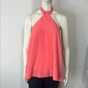 Peach Love California Coral Halter Neck Women's Top